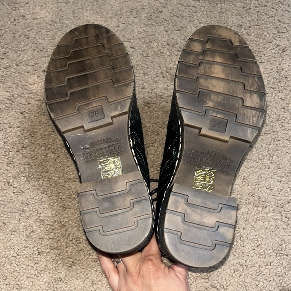 L'Artiste Spring Step Fallinluv Leather Lace-Up Boots Metallic Black 36 / 5.5-6 - Picture 10 of 13